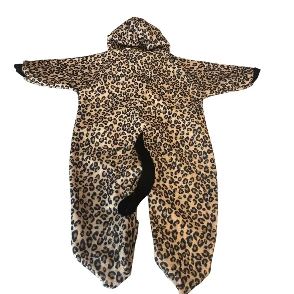 Vintage Simply Basic 6-9 mth Hoodie Jumpsuit leopard/cheetah Halloween Costume